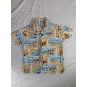 DISNEY PARKS AUTHENTIC ORIGINAL MICKEY AND FRIENDS SURF HAWAIIAN SHIRT YOUTH XXS